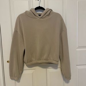 Zara Tan Cropped Hoodie Size L✨